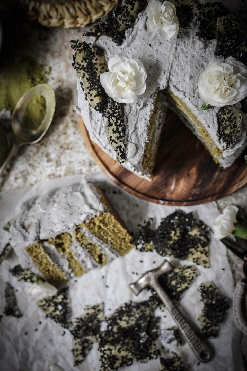 Black Sesame-Pear Tea Cake Recipe