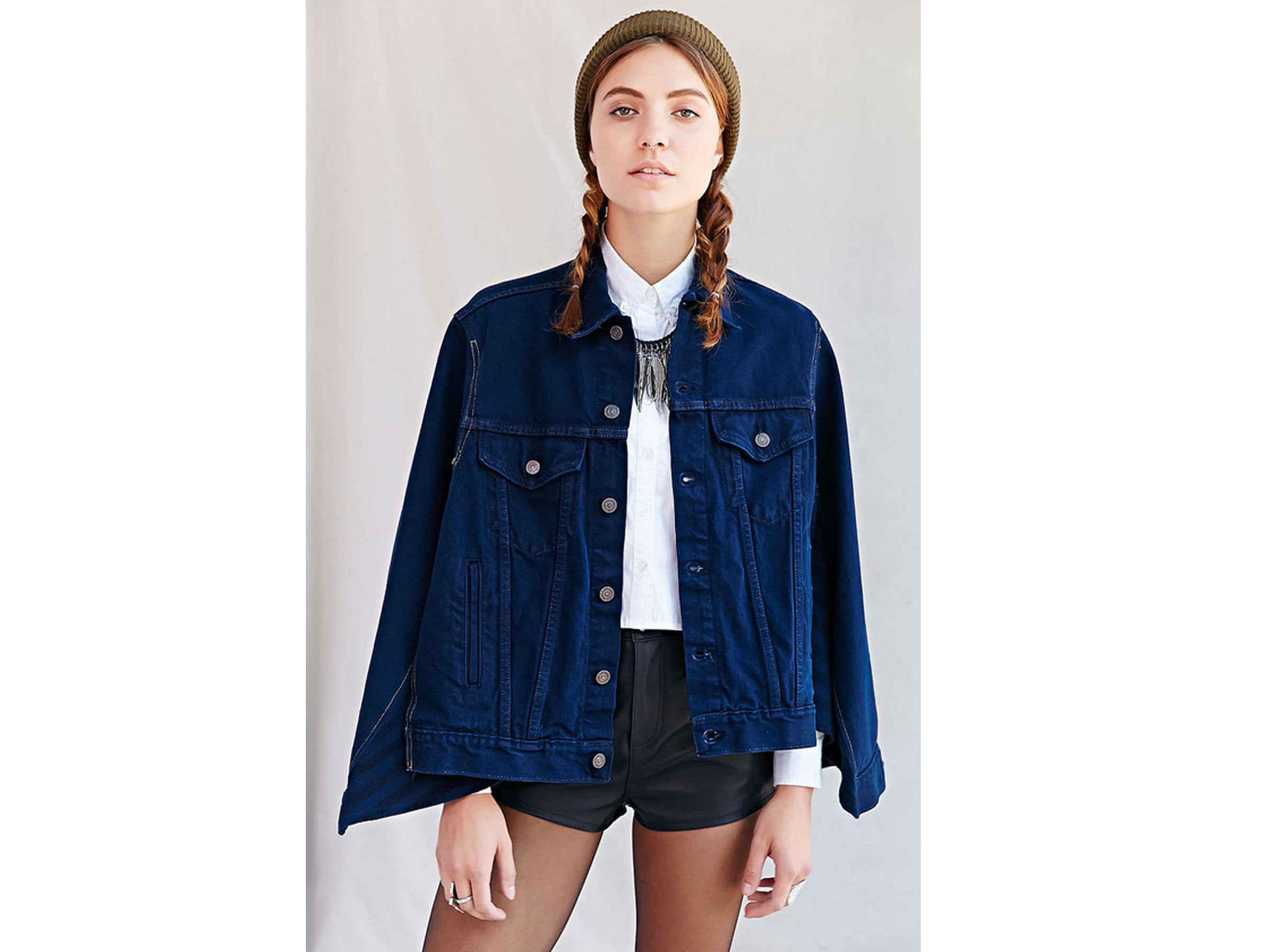 denim cape jacket