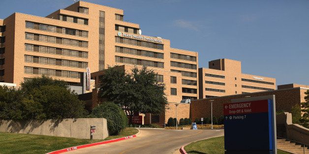 DALLAS, TX - OCTOBER 18: The exterior of Texas Health Presbyterian Hospital as ambulances continue to be diverted from its emergency room 'because of limitations in staffed capacity,' according to the hospital October 18, 2014 in Dallas, Texas. The diversion was put into place October 12 after one of the hospital's nurses who was part of a team of healthcare workers that treated Thomas Eric Duncan, the Liberian who was the first patient diagnosed with Ebola in the United States, also contracted the virus. A second nurse also contracted Ebola while treating Duncan at the hospital. (Photo by Chip Somodevilla/Getty Images)