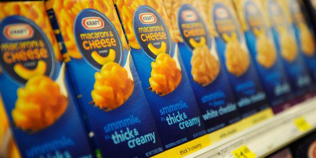 LOS ANGELES, CA - AUGUST 04: Boxes of Kraft Macaroni & Cheese sit are on a store shelf on August 4, 2011 in Los Angeles, United States. Kraft foods announced it is splitting into two publicly traded companies, one focusing on snack foods, and the second concentrating on it's North American grocery business. (Photo by Kevork Djansezian/Getty Images)