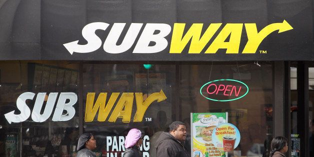 CHICAGO, IL - MARCH 08: Customers arrive for lunch at a Subway restaurant on March 8, 2011 in Chicago, Illinois. With 34,225 restaurants in 95 countries, Subway has surpassed McDonalds as the world's largest restaurant chain. (Photo by Scott Olson/Getty Images)