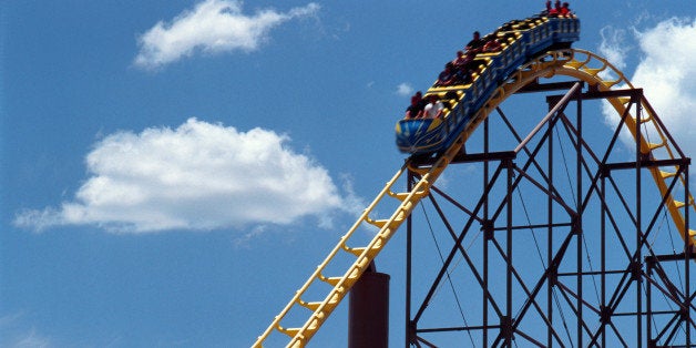 Rollercoaster going through loop