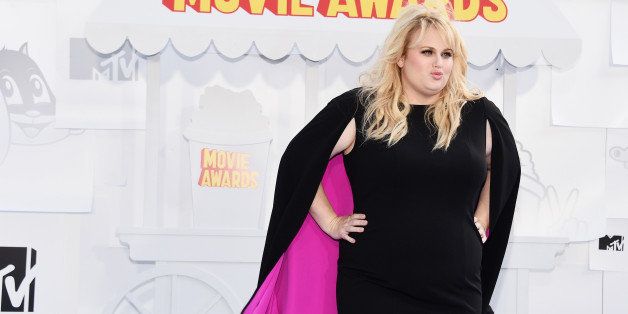 LOS ANGELES, CA - APRIL 12: Actress Rebel Wilson attends The 2015 MTV Movie Awards at Nokia Theatre L.A. Live on April 12, 2015 in Los Angeles, California. (Photo by Michael Buckner/Getty Images)