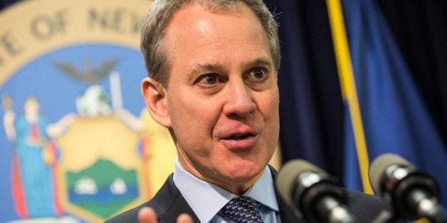 NEW YORK, NY - MARCH 30: New York State Attorney General Eric Schneiderman speaks at a press conference announcing new guidelines and testing standards that GNC will adhere to for their herbal supplements and extracts on March 30, 2015 in New York City. After testing hermal supplements and extracts from various retailers last year and finding false ingredients in their products, the attorney general's office subpoenaed GNC and other providers to further investigate their products. (Photo by Andrew Burton/Getty Images)