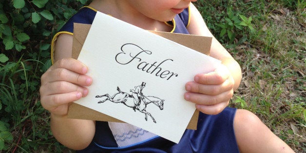 Finnegan was being shy for this picture. Taken in the historic wild west frontier town of Fort Smith, AR. Fathers Day Card