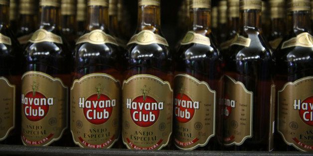 HAVANA, CUBA - FEBRUARY 27: Cubas trade mark Havana Club rum is seen on display as the second round of diplomatic talks between the United States and Cuban officials took place in Washington, DC on February 27, 2015 in Havana, Cuba. The dialogue is an effort to restore full diplomatic relations and move toward opening trade. (Photo by Joe Raedle/Getty Images)
