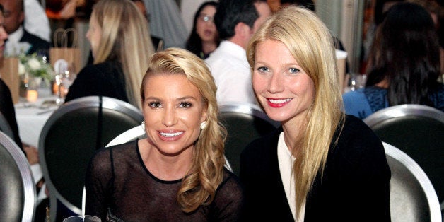 LOS ANGELES, CA - NOVEMBER 19: imagine1day Leadership Awards Honoree Tracy Anderson (L) and actress Gwyneth Paltrow attend imagine1day Annual Gala Honoring Tracy Anderson at SLS Hotel at Beverly Hills on November 19, 2014 in Los Angeles, California. (Photo by Rachel Murray/Getty Images for imagine1Day)