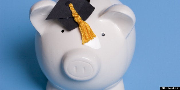 piggy bank with a graduation cap