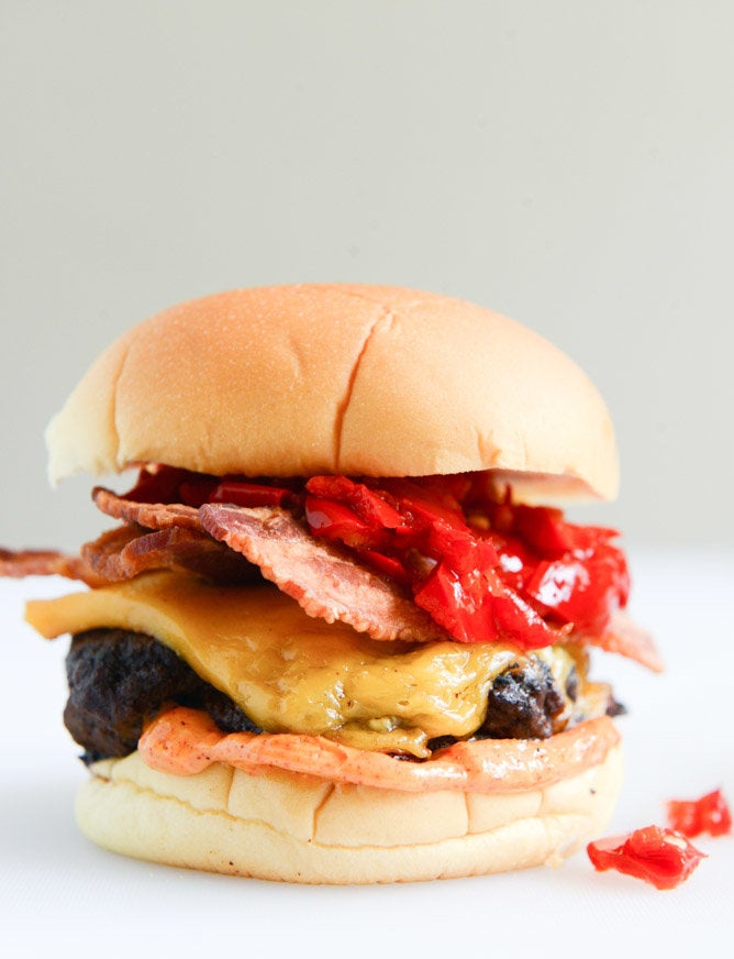 Smoky Sweet Cherry Pepper Cheeseburgers