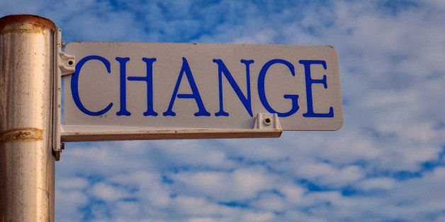 sign with the word "change"...