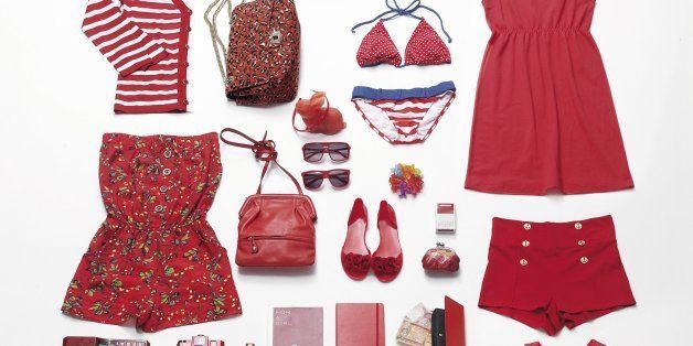 Preparing for summer vacation in red colour