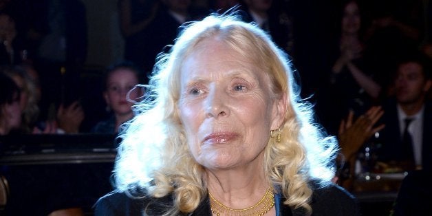 BEVERLY HILLS, CA - JANUARY 25: Recording artist Joni Mitchell attends the 56th annual GRAMMY Awards Pre-GRAMMY Gala and Salute to Industry Icons honoring Lucian Grainge at The Beverly Hilton on January 25, 2014 in Beverly Hills, California. (Photo by Larry Busacca/Getty Images for NARAS)