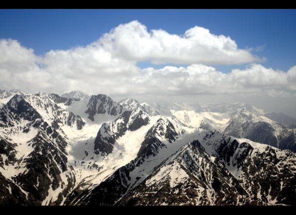 Aerial view of the Hindu Kush Mountains