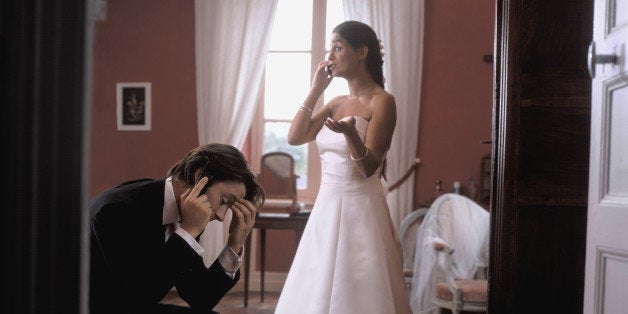 Newlyweds in Hotel Room