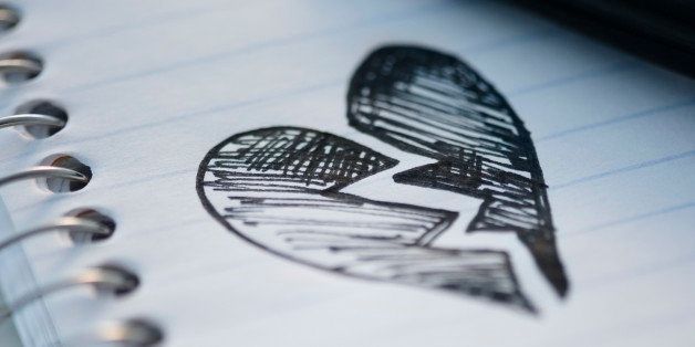 Drawing depicting broken heart