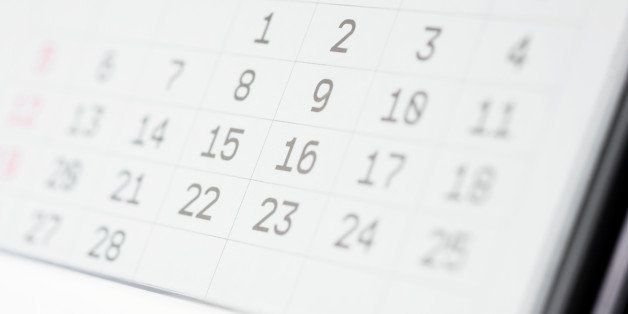 Close up of a desk calendar