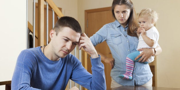 Family quarrel at living room