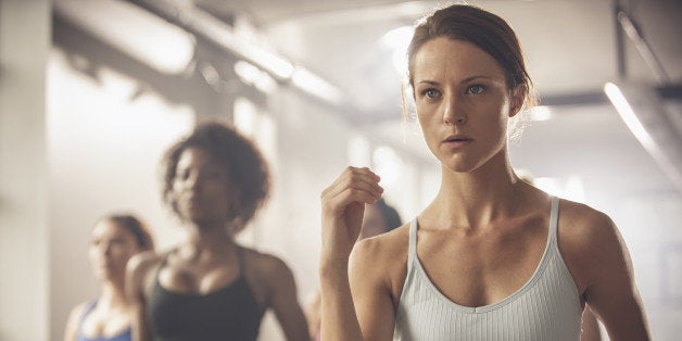 Women working out in exercise class