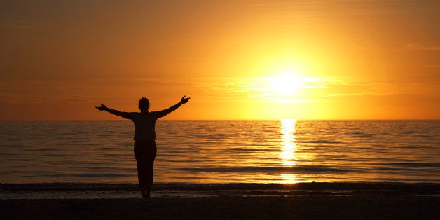 Woman on the Beach at Sunset, Florida, USA