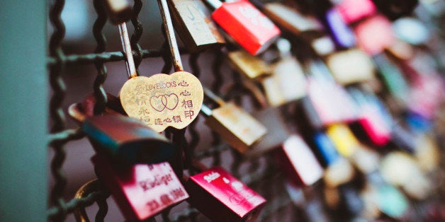 Engraved Heart Love Lock With Key Travel Bridge Love Locks 