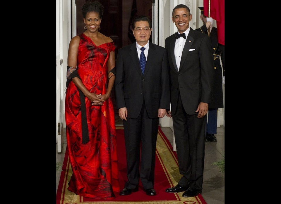 President Hu's arrival to the North Portico of the White House