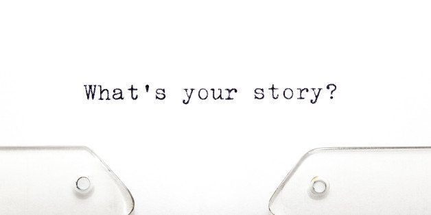 Concept image with What's Your Story printed on an old typewriter.