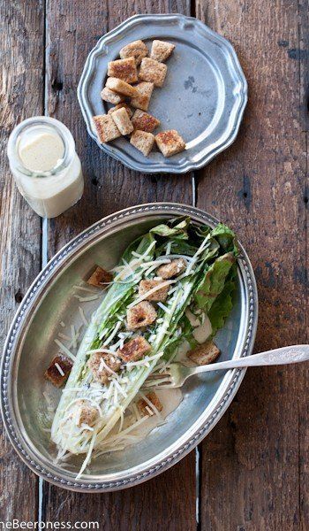 Grilled Romaine Salad With IPA Caesar Dressing