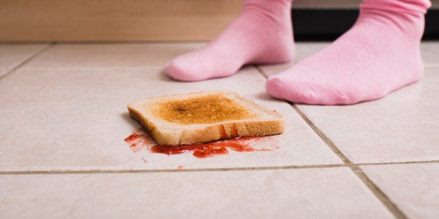 Jelly toast on floor