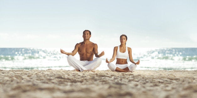 Couple relaxing and meditating