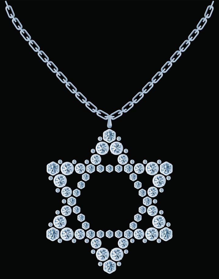 Star of David made of diamonds. Vector illustration.