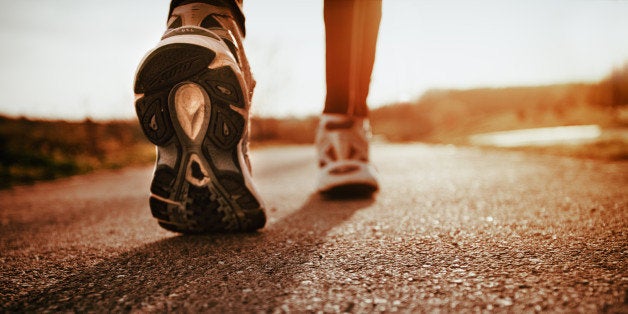 Running shoes closeup