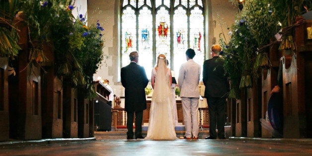 Wedding altar church ceremony.