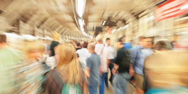 Crowds in New York City Subway