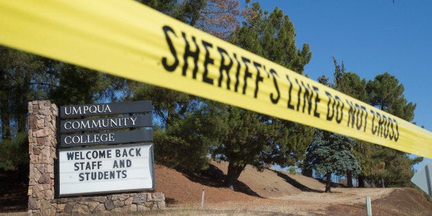 ROSEBURG, OR - OCTOBER 05: A sign at the edge of campus welcomes students and staff back to Umpqua Community College on October 5, 2015 in Roseburg, Oregon. Despite crime scene tape still being stretched around large areas of the school, the campus was open to staff and students today for the first time since last Thursday when 26-year-old Chris Harper-Mercer went on a shooting rampage killing nine people and wounding another nine before he was killed. Classes are not scheduled to resume until next week. (Photo by Scott Olson/Getty Images)