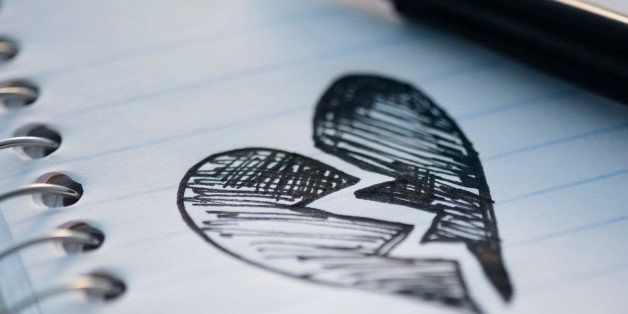 Drawing depicting broken heart