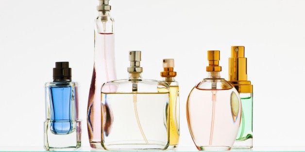 Close up of perfume sprayers