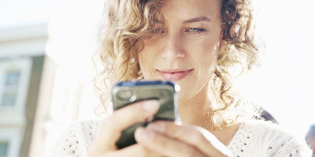 woman using mobile phone