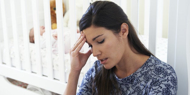 Frustrated Mother Suffering From Post Natal Depression