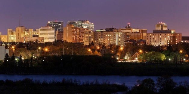 Skyline of Regina at sunset. Regina, Saskatchewan, Canada