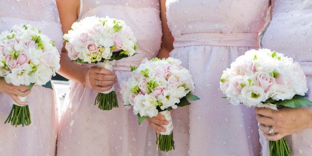 Bridesmaids with bouquets