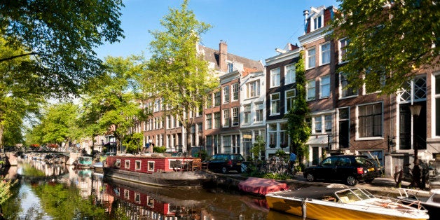 Boats on Amsterdam Canal 