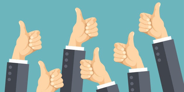 Many thumbs up. Social network likes, approval, customers feedback concept. Modern flat design concepts for web banners, web sites, printed materials, infographics. Creative vector illustration