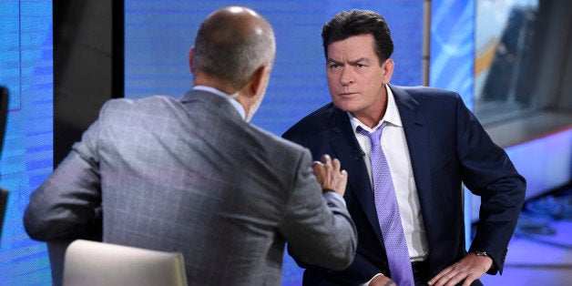 TODAY -- Pictured: (l-r) Matt Lauer, Charlie Sheen -- (Photo by: Peter Kramer/NBC/NBCU Photo Bank via Getty Images)