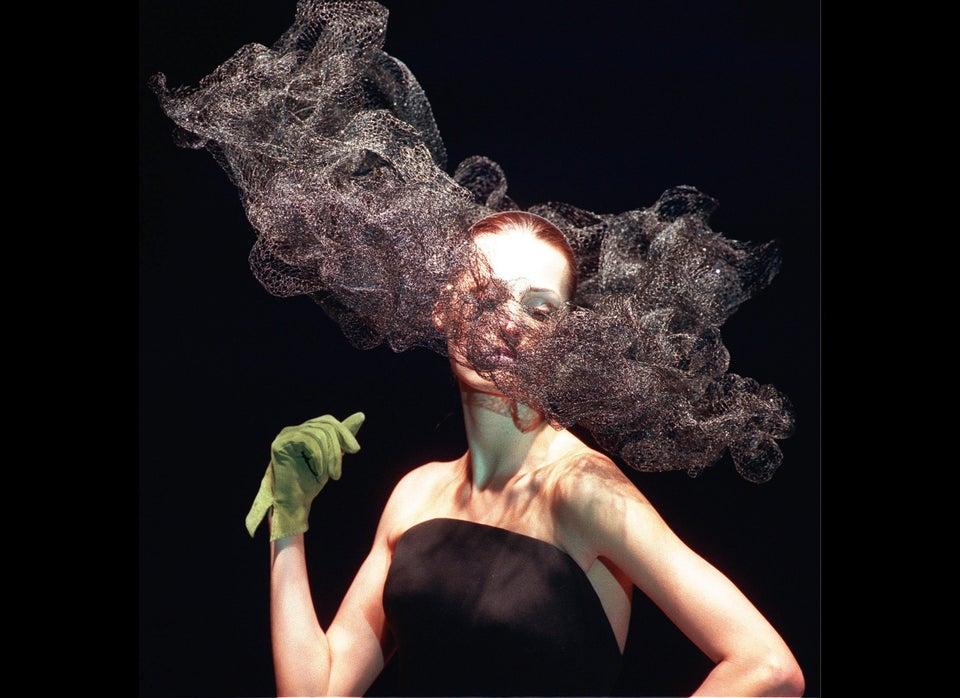 Modeling a Philip Treacy hat in 1998