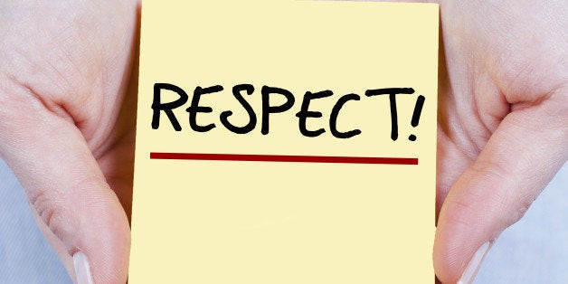 RESPECT! note in hands - square