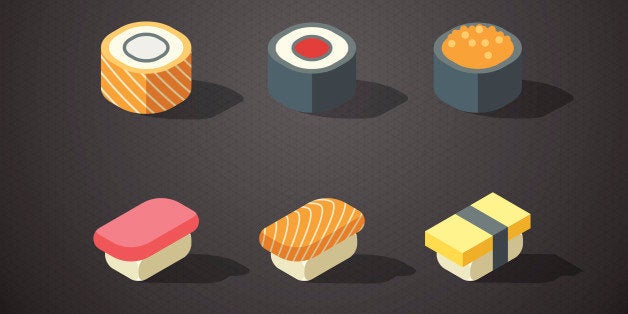 Flat Isometric Icons Sushi