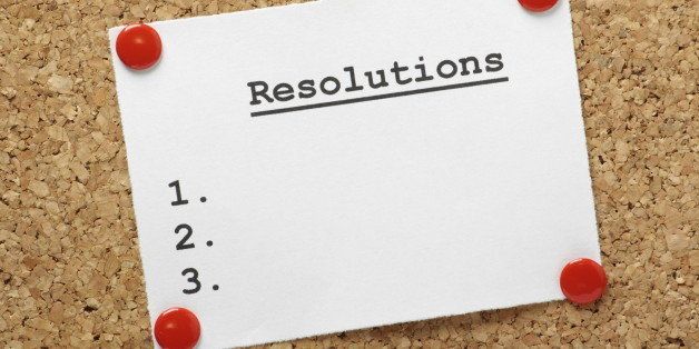 A blank list of resolutions for new year or in general pinned to a cork notice board with room for your text.