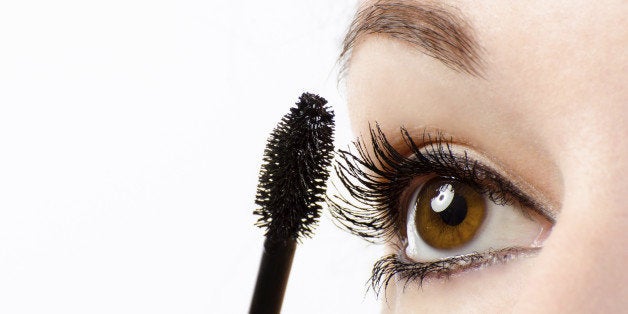 Woman eye with mascara isolated