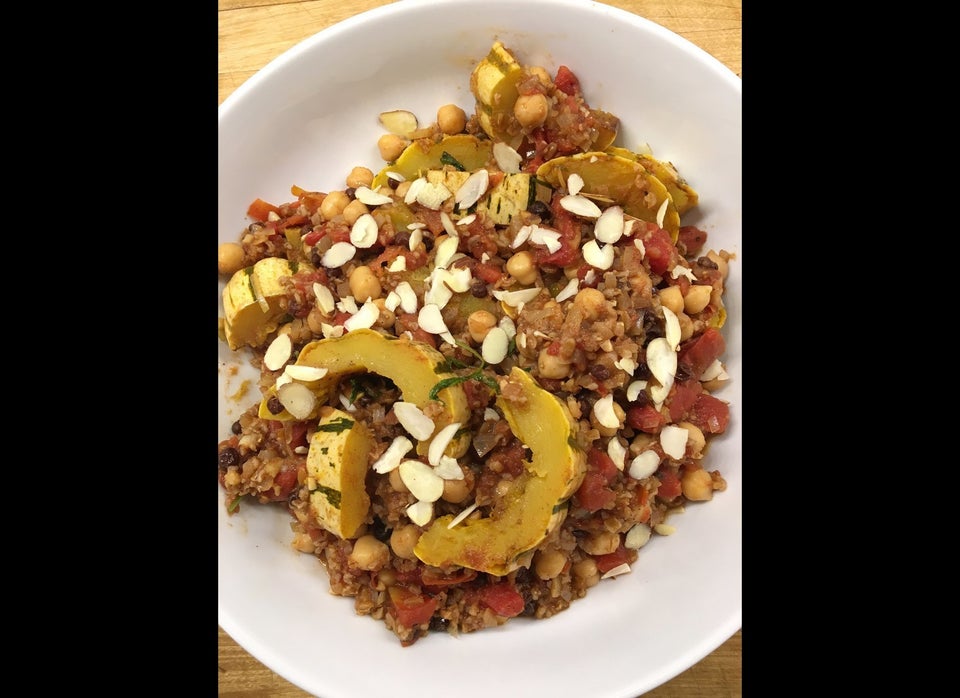 Delicata squash and chickpea tagine