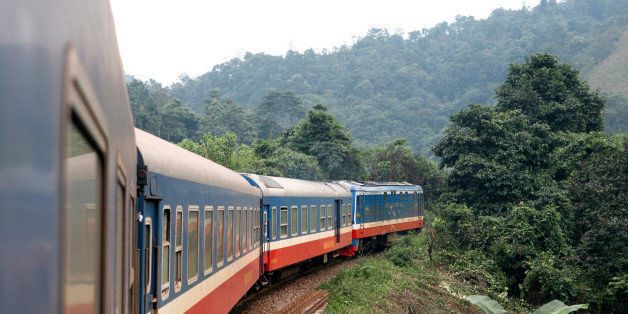 Vietnam, Vietnam North-South Railway (Reunification Express), train journey through countryside